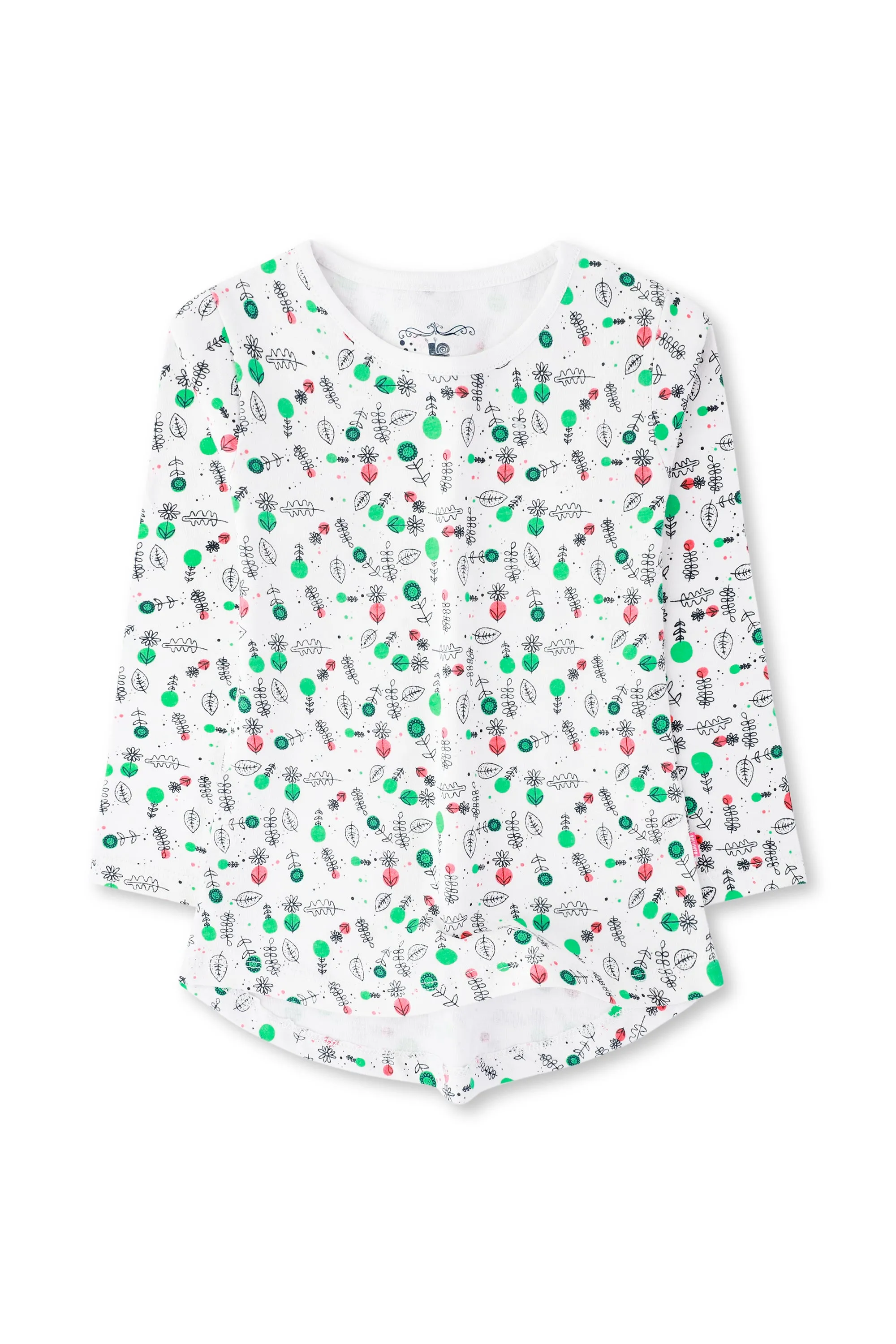 Girls White Printed T-shirt