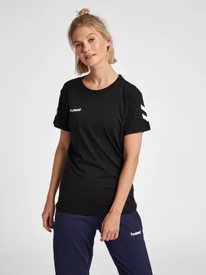 Go Cotton Round Neck Cotton Rich Half Sleeve Solid Regular fit Cottonpoly T-shirt for Women Comfortable soft Breathable Fabric Stretchable for Everyday Use Ideal for Casualwear