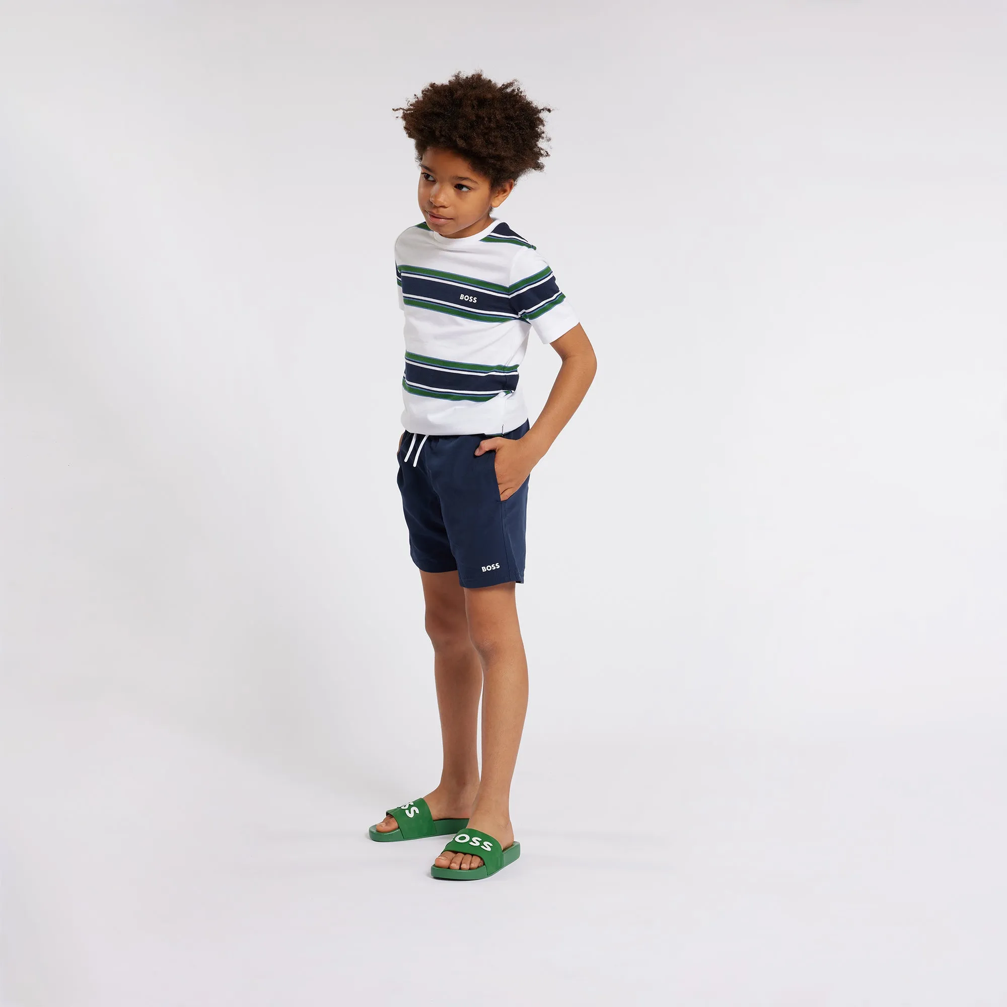 Green Stripes Short Sleeves T-Shirt