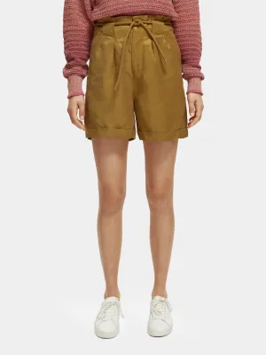 High-rise belted shorts