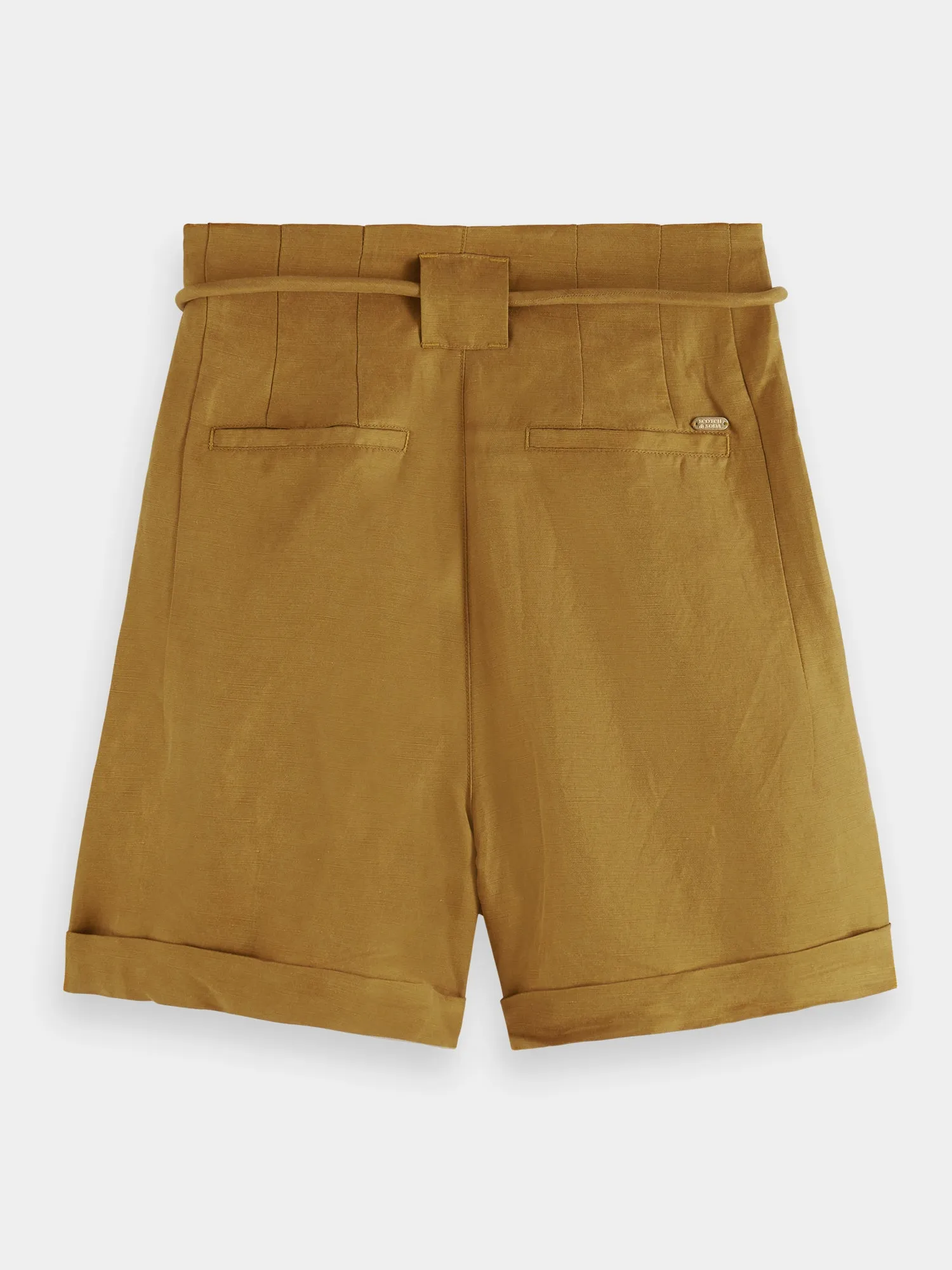 High-rise belted shorts