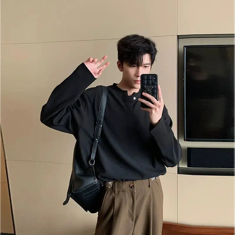 Hua Minimal Detail Classic Long Sleeves T-Shirt