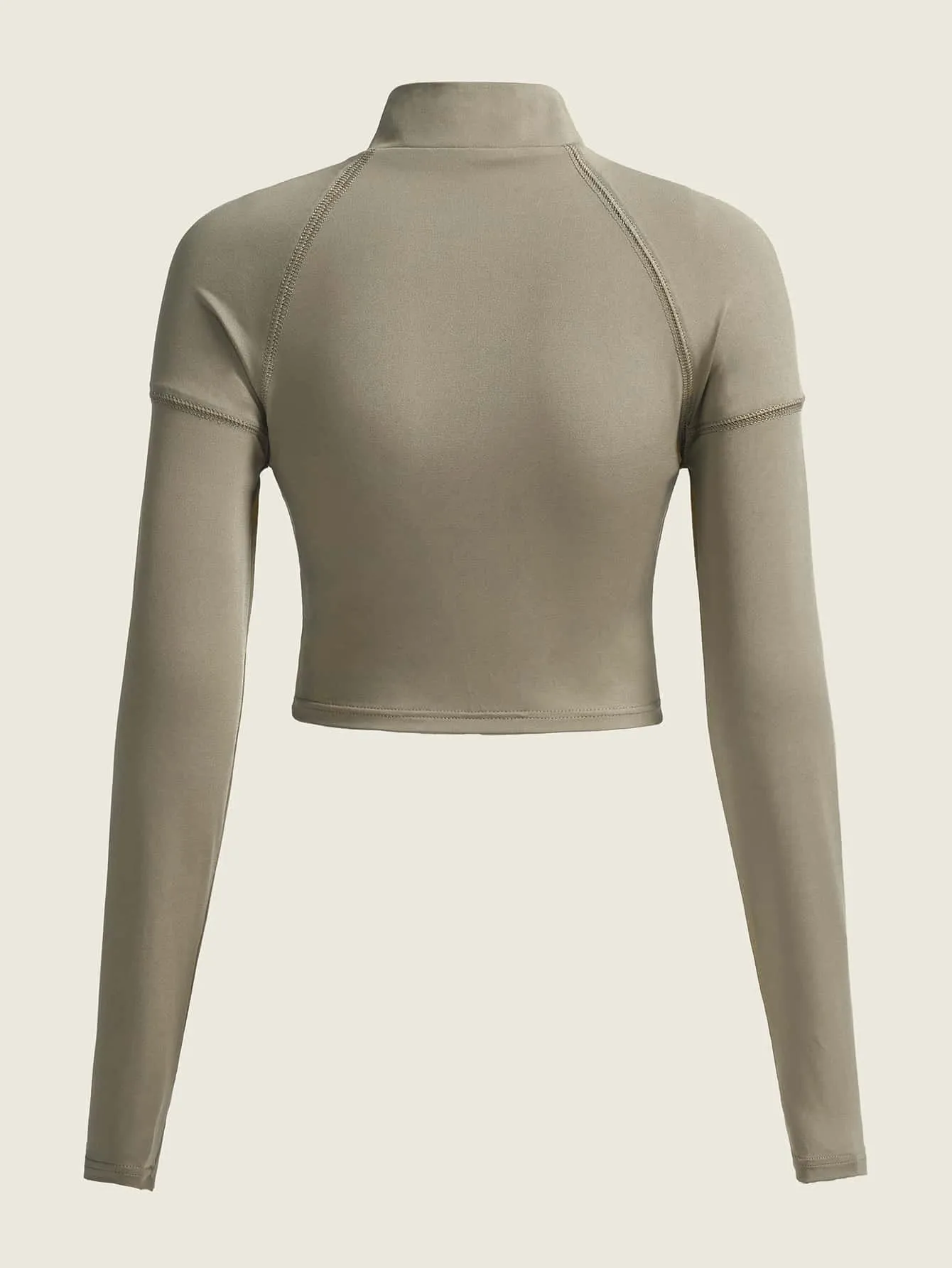 ICON Bikercore Letter Patched Detail Raglan Sleeve Mock Neck Crop Tee