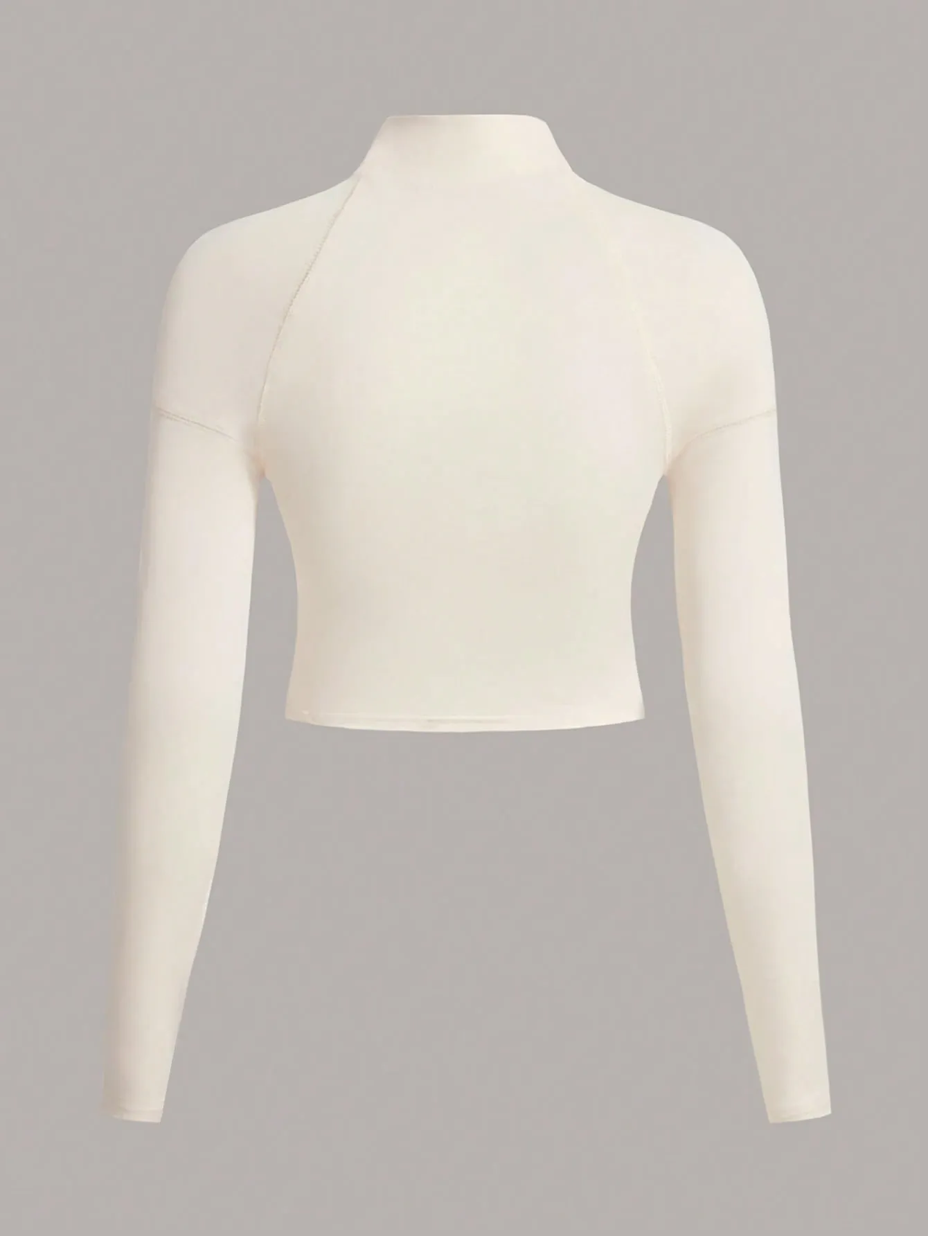 ICON Bikercore Letter Patched Detail Raglan Sleeve Mock Neck Crop Tee