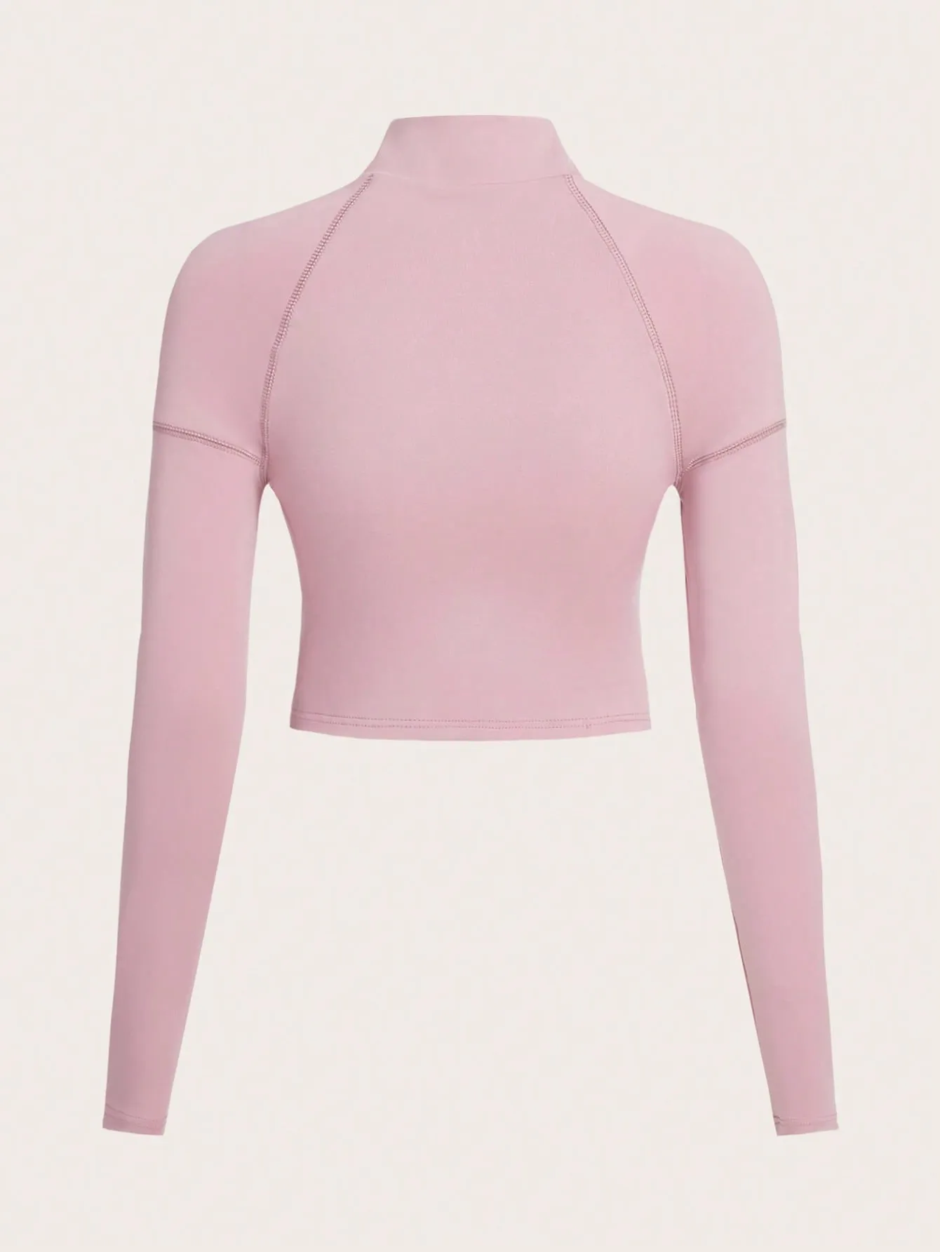 ICON Bikercore Letter Patched Detail Raglan Sleeve Mock Neck Crop Tee