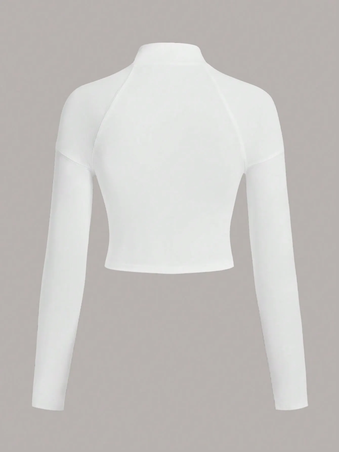 ICON Bikercore Letter Patched Detail Raglan Sleeve Mock Neck Crop Tee