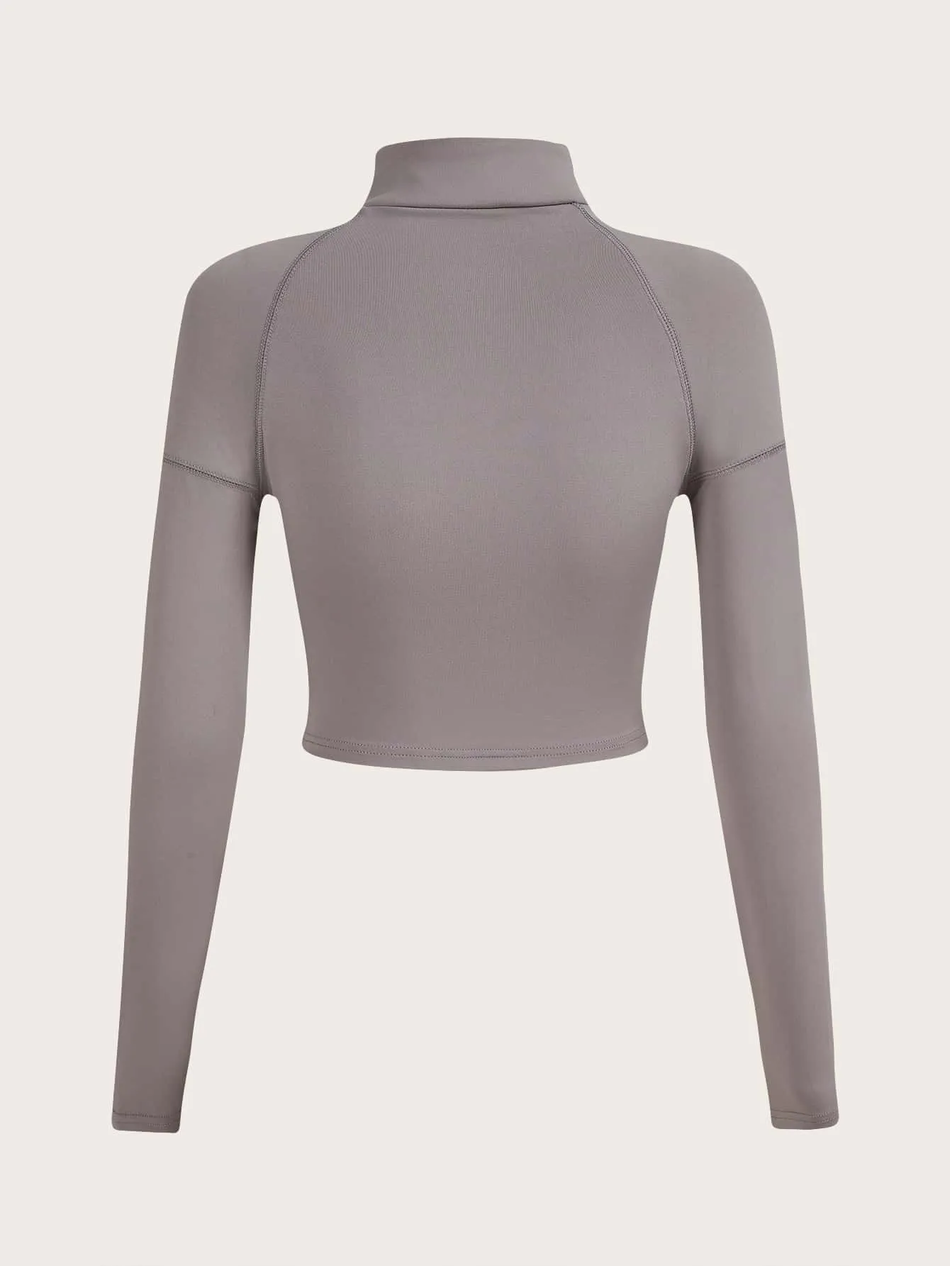 ICON Bikercore Letter Patched Detail Raglan Sleeve Mock Neck Crop Tee