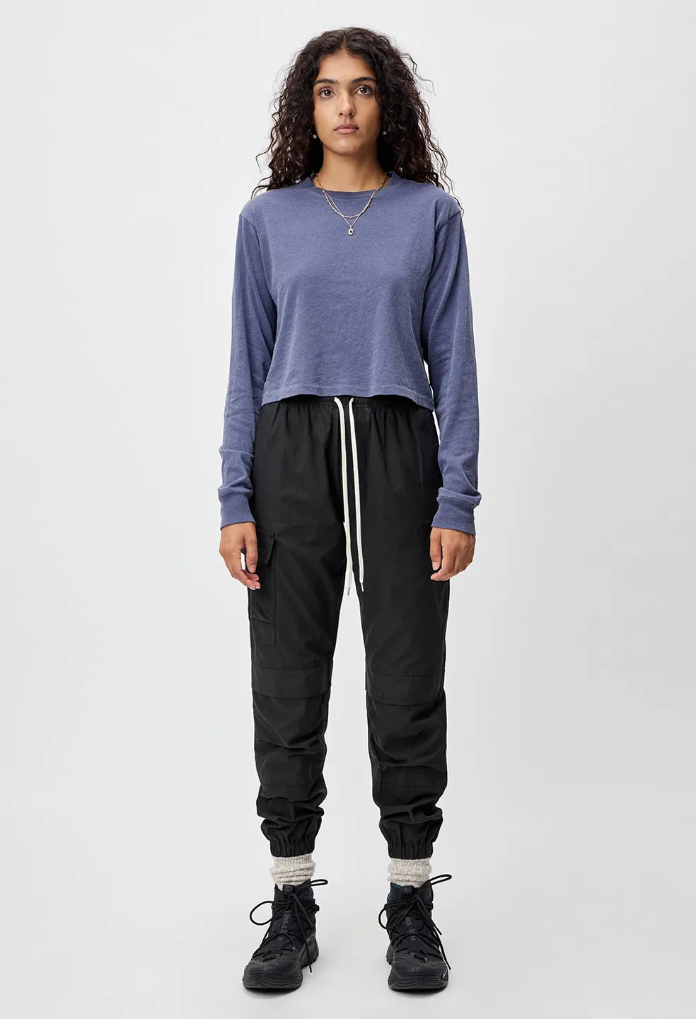 Jersey LS Cropped Tee / Cove