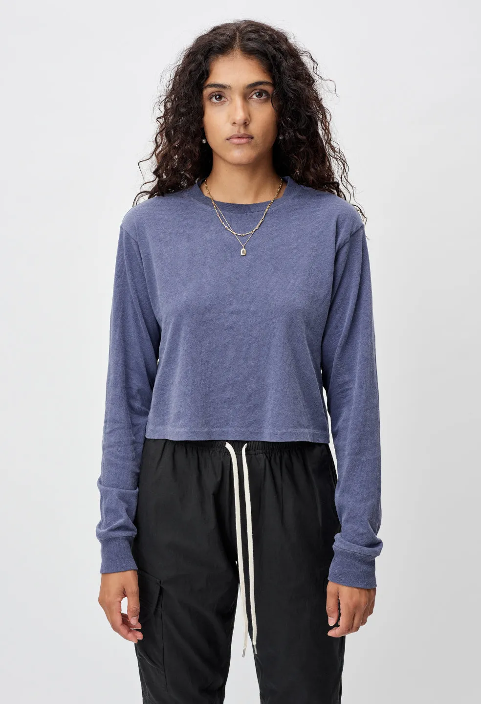 Jersey LS Cropped Tee / Cove