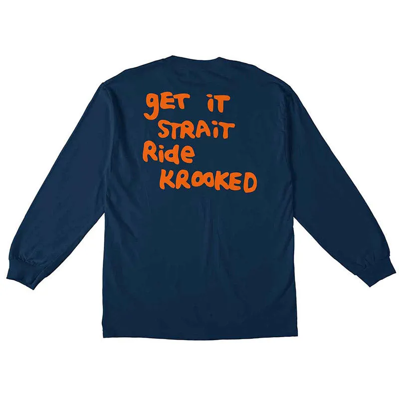 Krooked - Strait Eyes LS Tee (Navy/Orange)