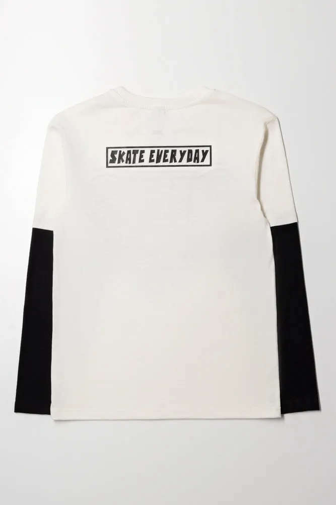 Long  Sleeve T-Shirt Cream