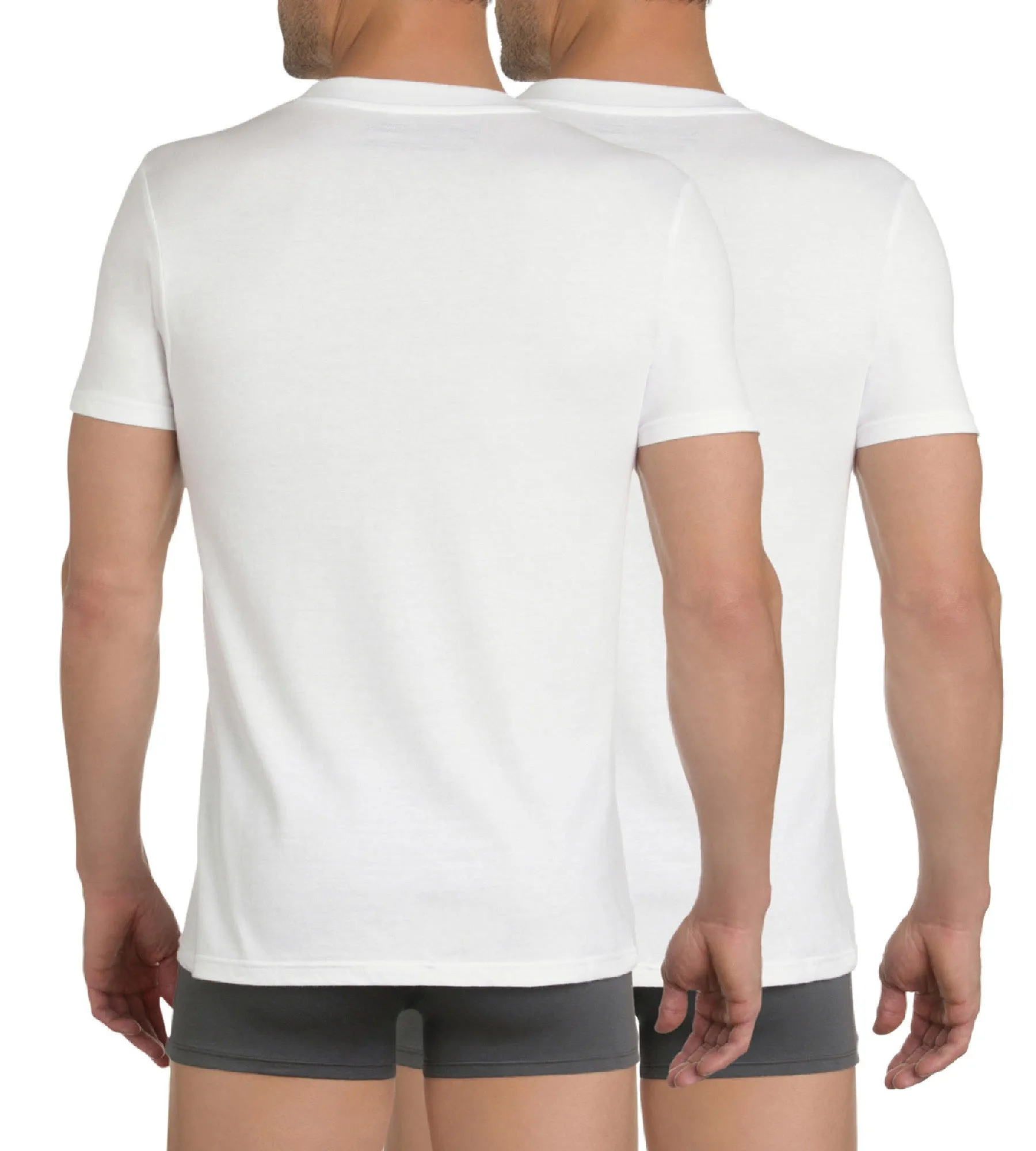 Lot de 2 t-shirts blancs col rond 100% coton EcoDIM