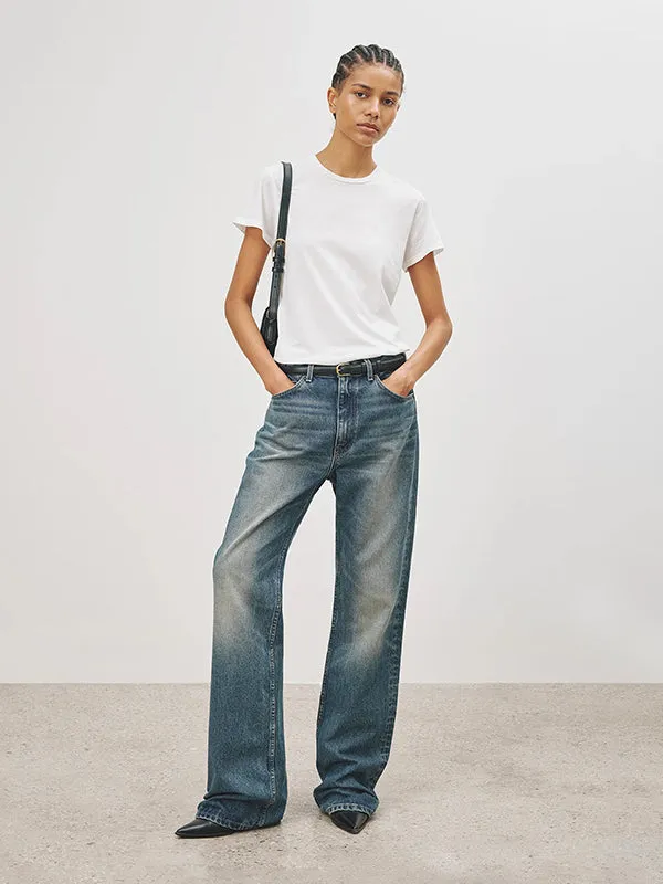Mariela Crewneck Tee in White
