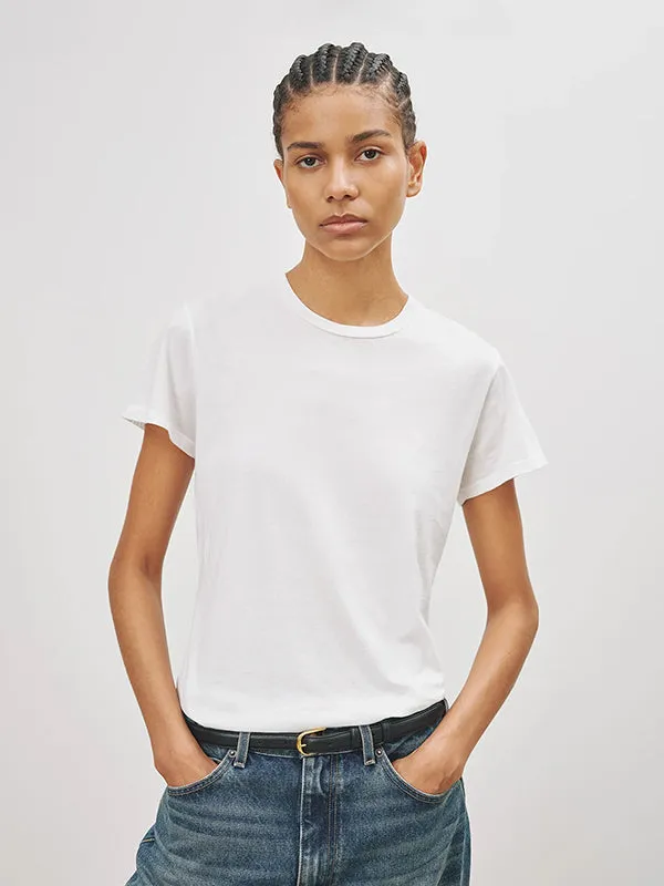 Mariela Crewneck Tee in White