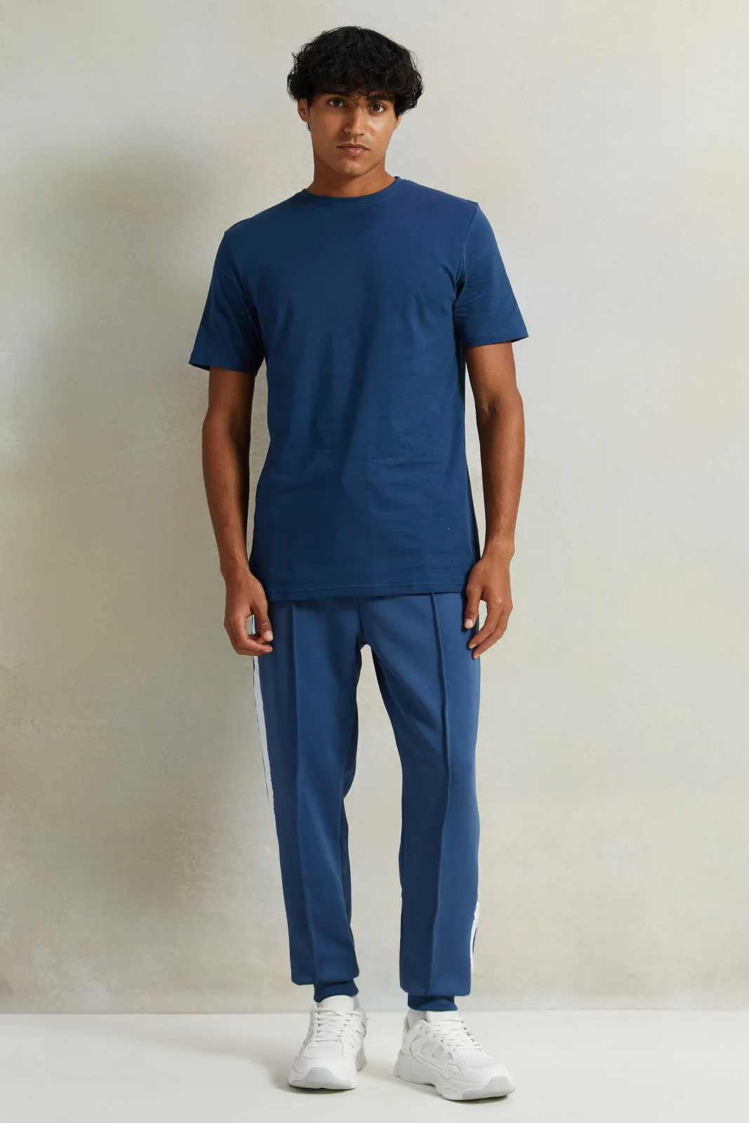 Men Navy Crew Neck T-Shirt