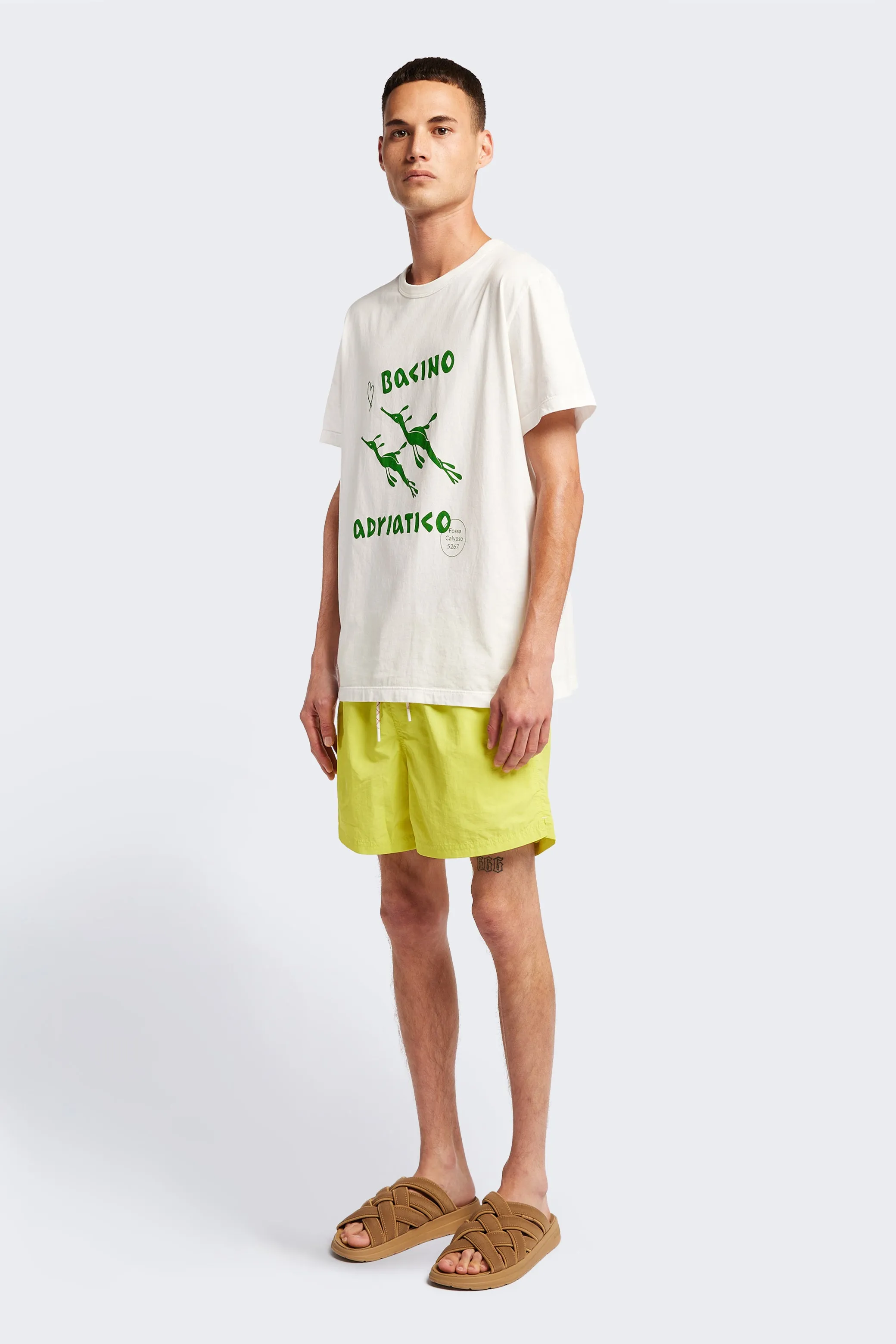 Mens Bacino Print Tee White/Green