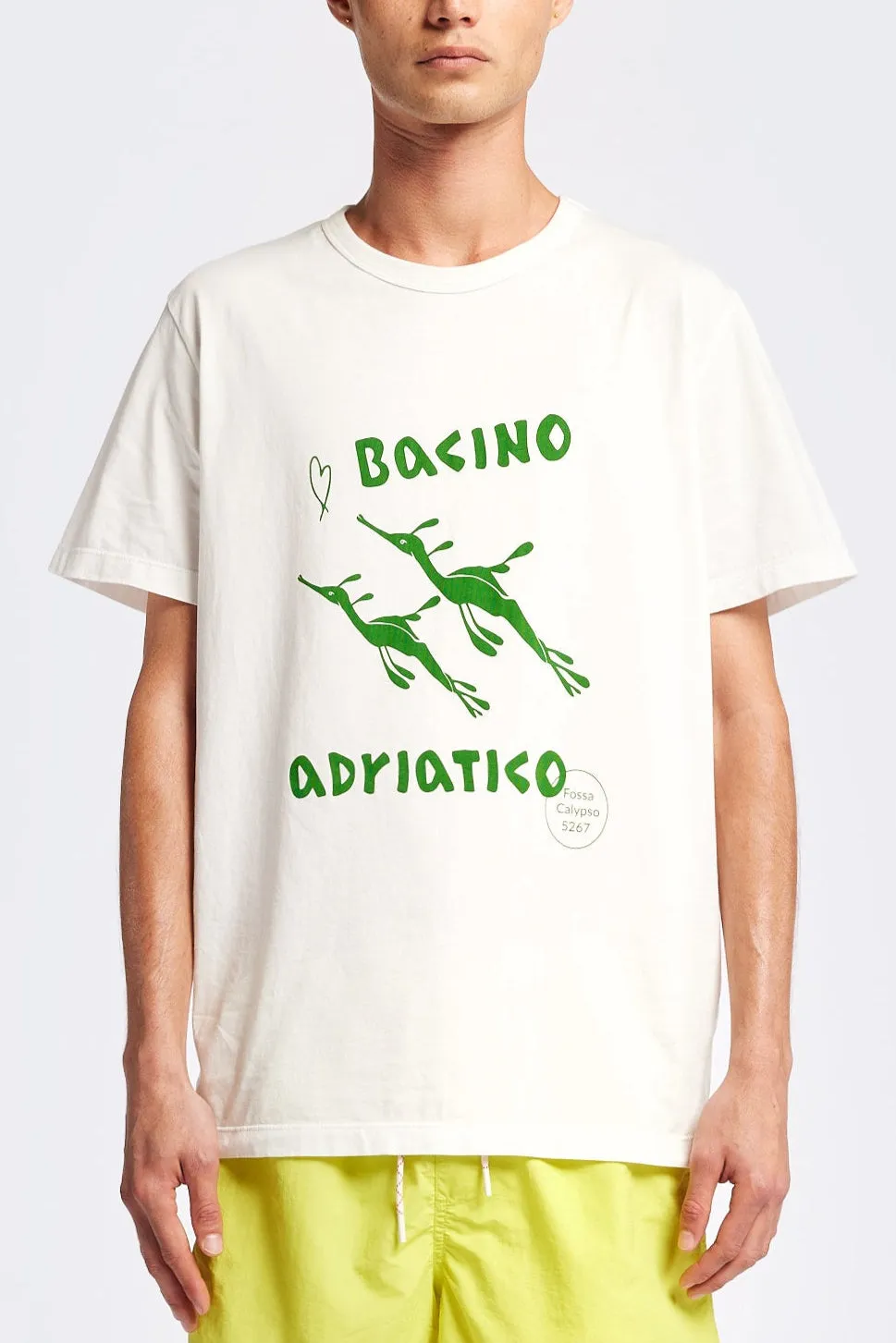 Mens Bacino Print Tee White/Green