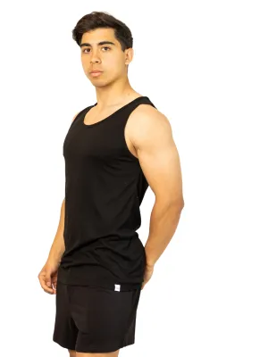Men's Bamboo Viscose/Organic Cotton Tank Top Black Color   Boxer Style Underwear Black Color