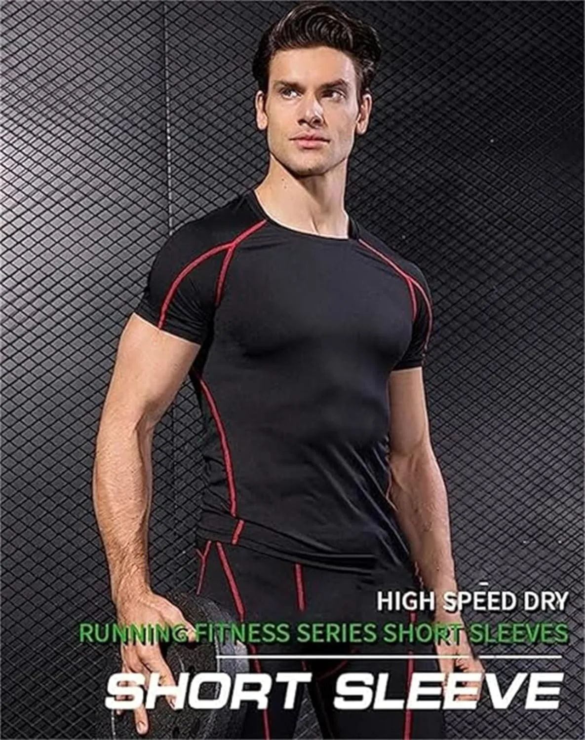Men's Bodybuilding T - Shirt Slim Quick Dry Compression Shirt Short Sleeve Running Baselayer Top
