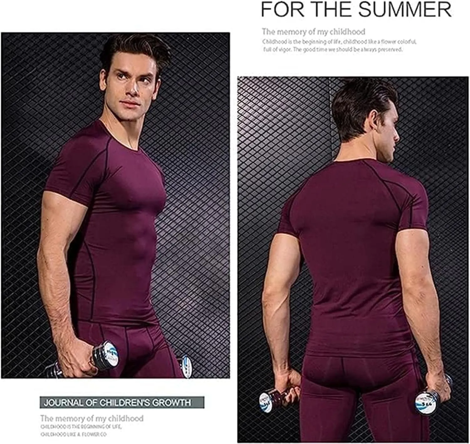 Men's Bodybuilding T - Shirt Slim Quick Dry Compression Shirt Short Sleeve Running Baselayer Top