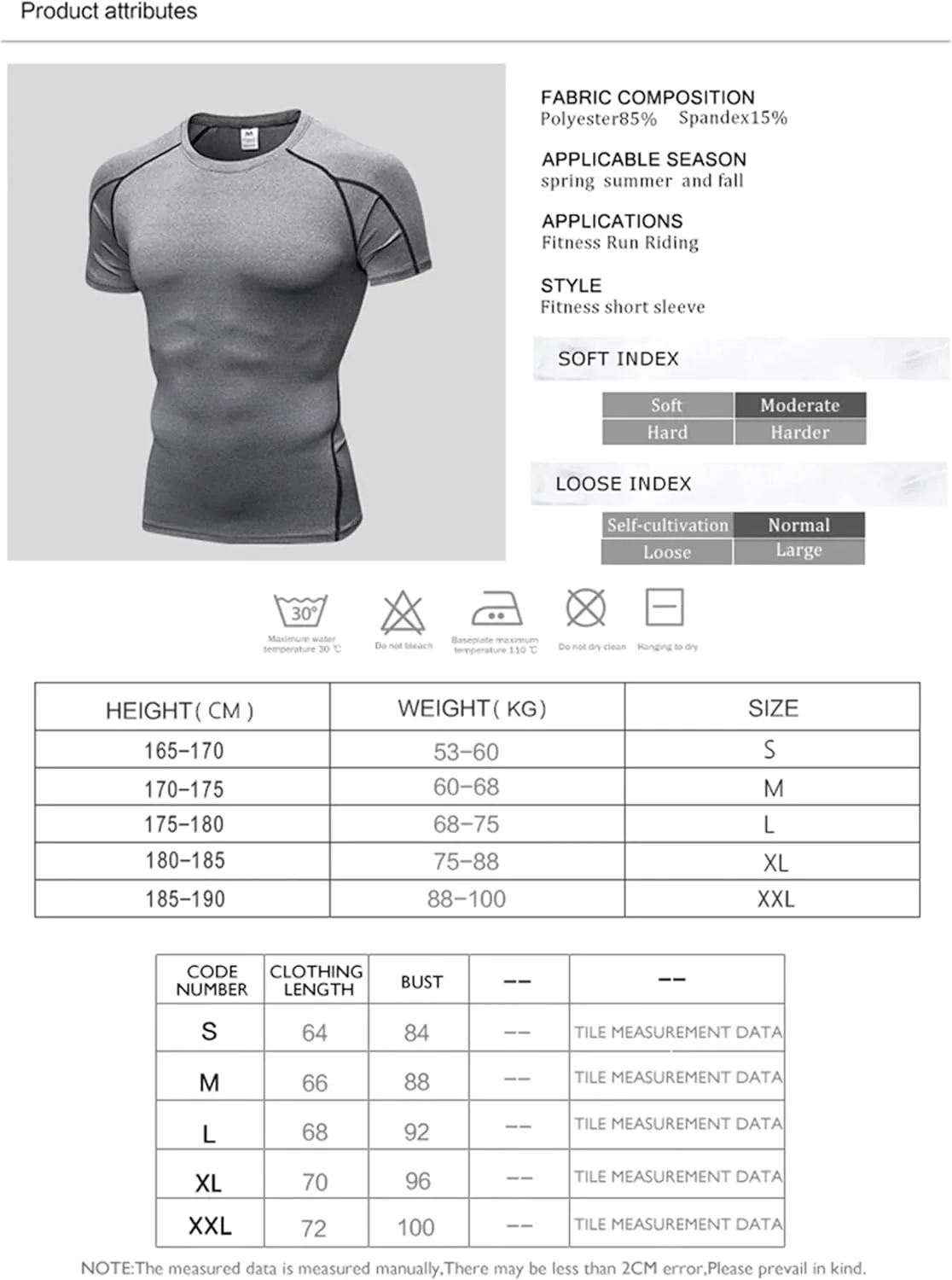 Men's Bodybuilding T - Shirt Slim Quick Dry Compression Shirt Short Sleeve Running Baselayer Top