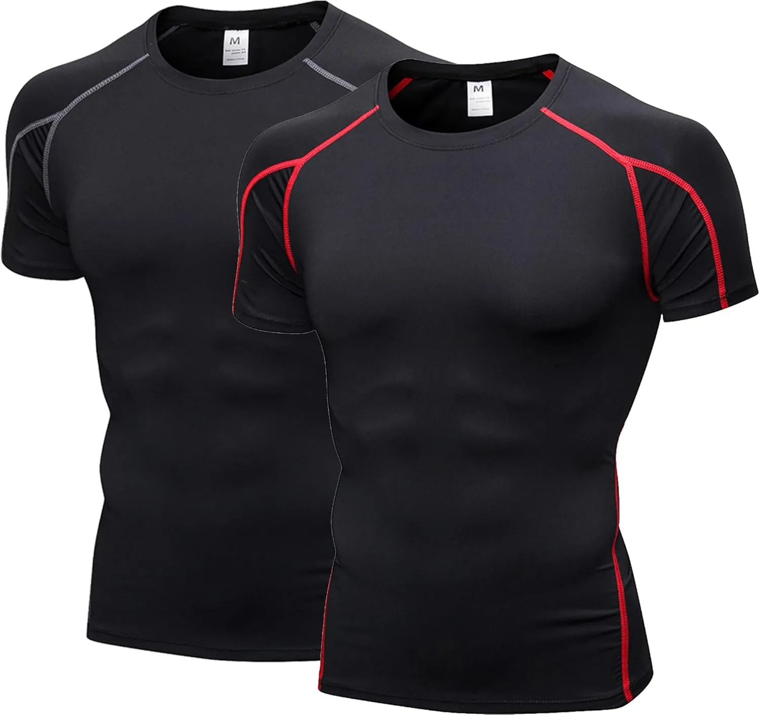 Men's Bodybuilding T - Shirt Slim Quick Dry Compression Shirt Short Sleeve Running Baselayer Top