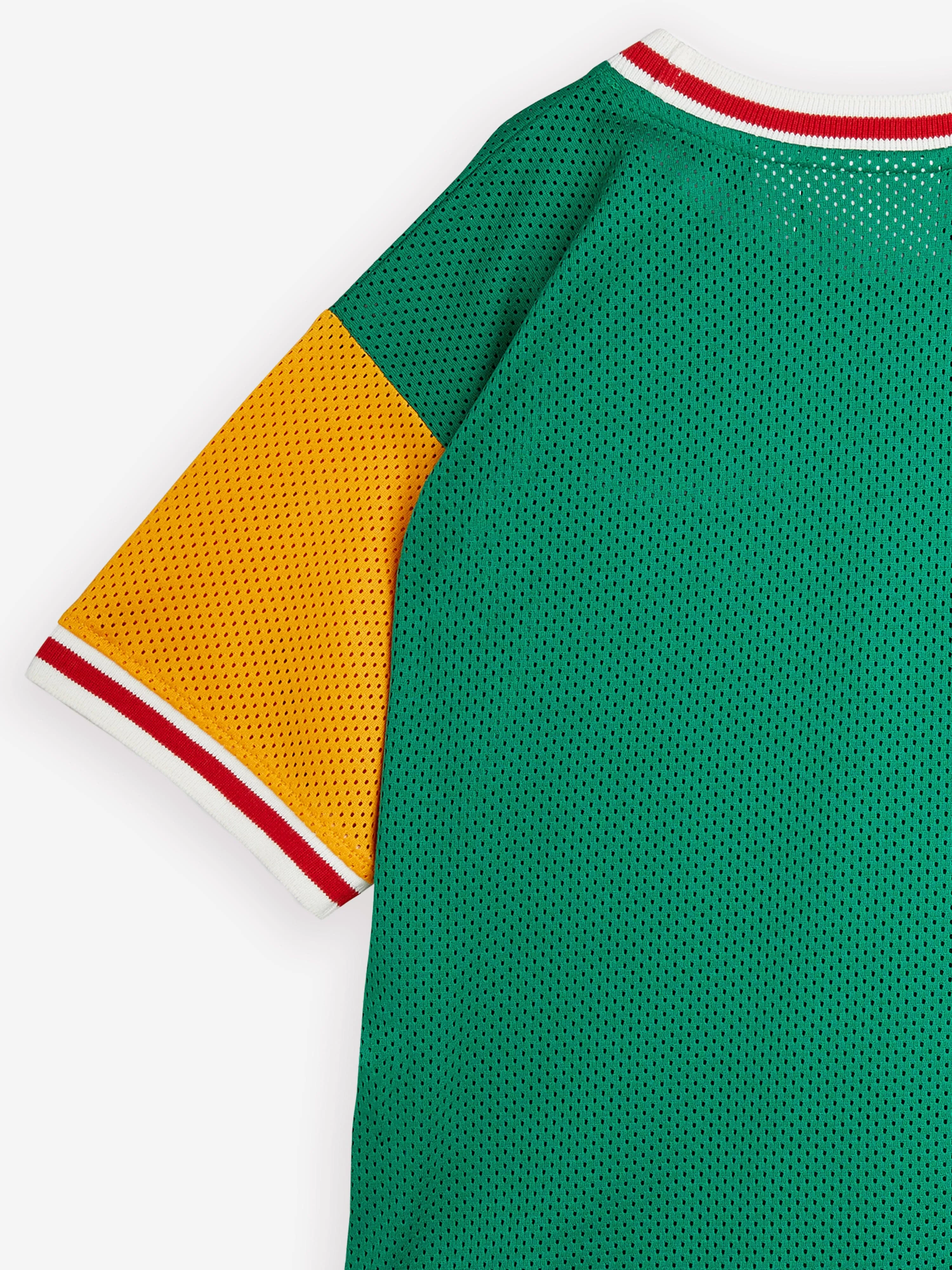 Mini Rodini Boys Basket Mesh T-Shirt in Green
