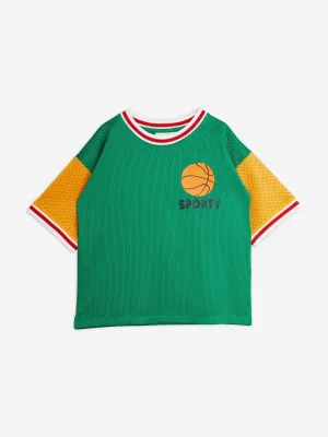 Mini Rodini Boys Basket Mesh T-Shirt in Green