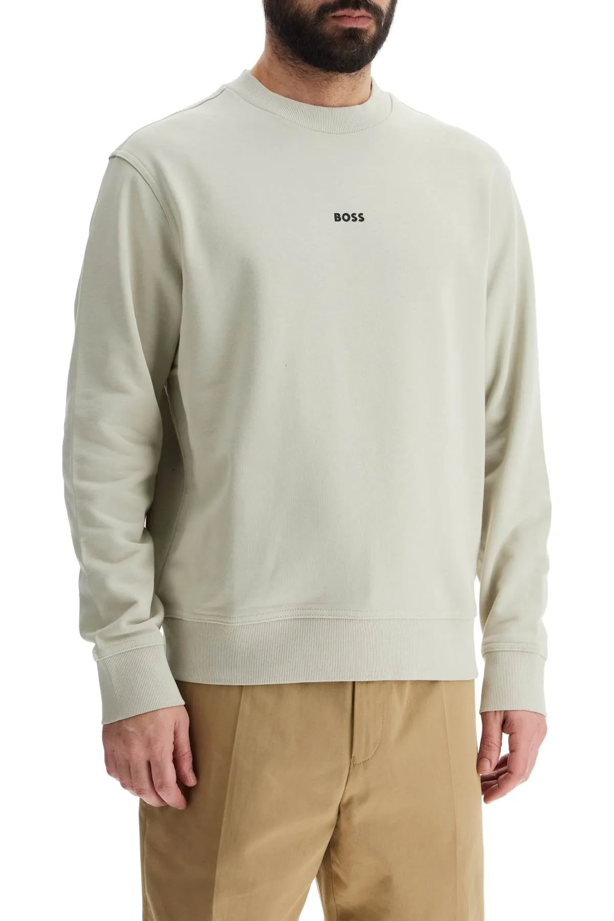Minimal Crewneck Cotton Sweatshirt