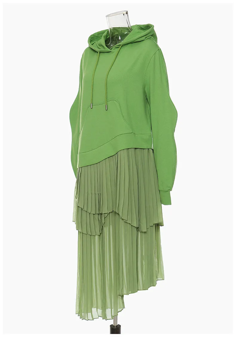 Miss Sweet Pea -Women's Hooded Shirt Dress