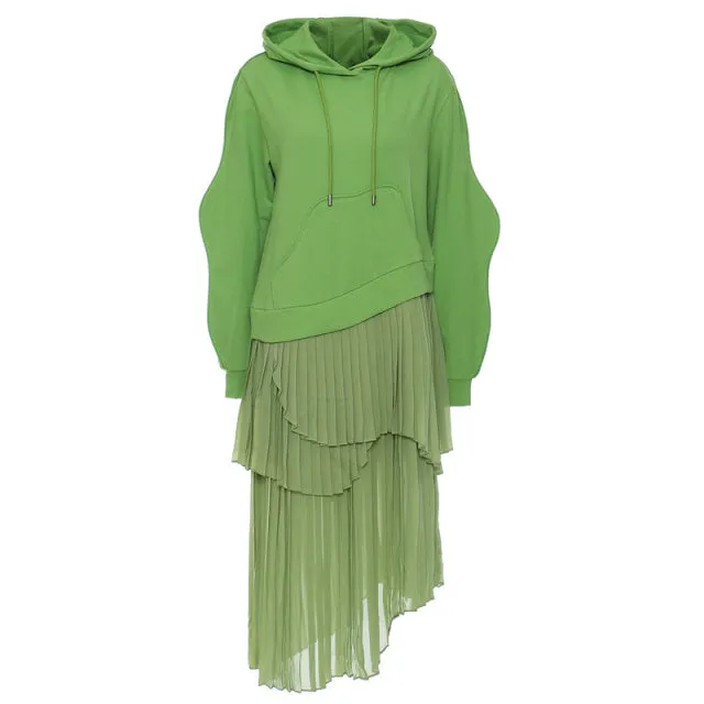 Miss Sweet Pea -Women's Hooded Shirt Dress