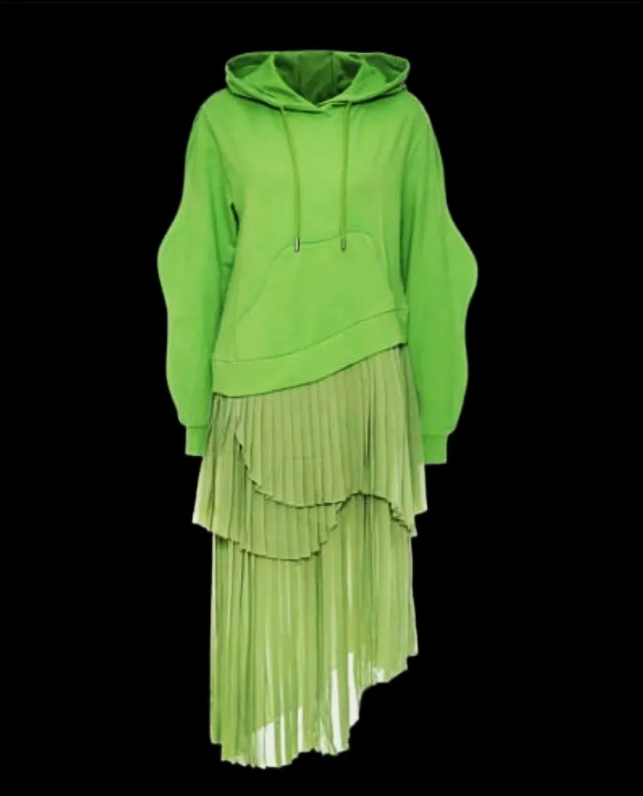 Miss Sweet Pea -Women's Hooded Shirt Dress