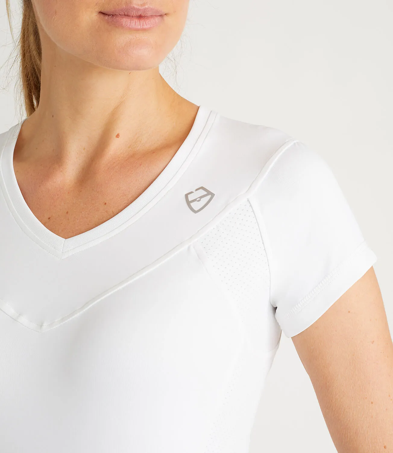 Nicole Technical V Neck Tee - White
