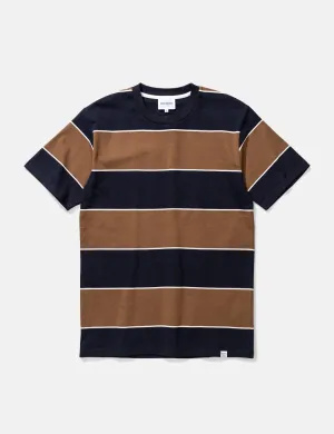 Norse Projects Johannes 3 Stripe T-Shirt - Russet