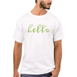 Nutcase Designer Round Neck Men's T-Shirt Wrinkle-Free Poly Cotton Tees - Hello