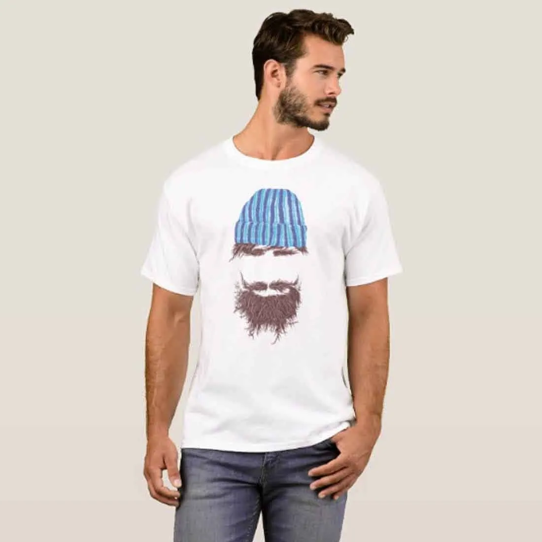 Nutcase Designer Round Neck Men's T-Shirt Wrinkle-Free Poly Cotton Tees - Hipster