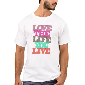 Nutcase Designer Round Neck Men's T-Shirt Wrinkle-Free Poly Cotton Tees - Love The Life