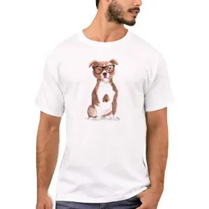 Nutcase Designer Round Neck Men's T-Shirt Wrinkle-Free Poly Cotton Tees - Smart Hip Dog