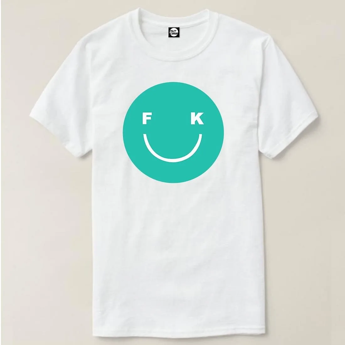 Nutcase Designer Round Neck Men's T-Shirt Wrinkle-Free Poly Cotton Tees - Smily Face