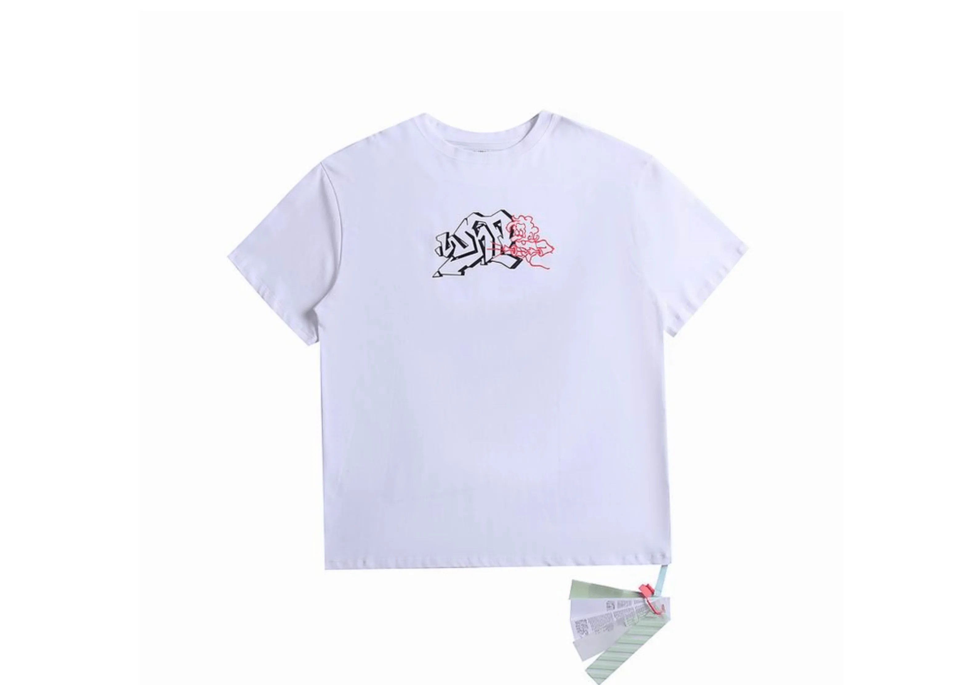 Off-White - Printed 'Graffiti 3D' White T-Shirt