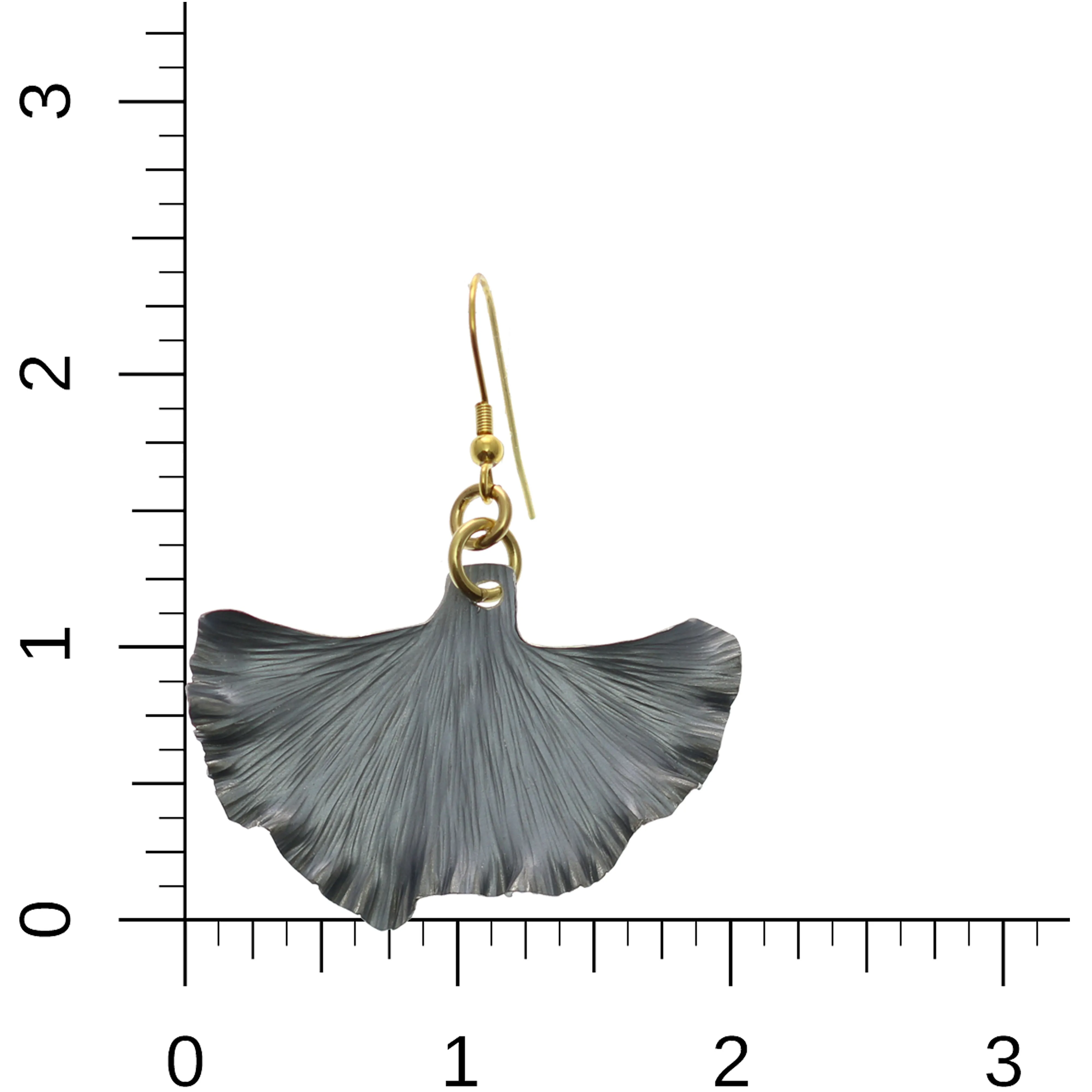 Pewter Gray Anodized Aluminum Medium Ginkgo Leaf Earrings