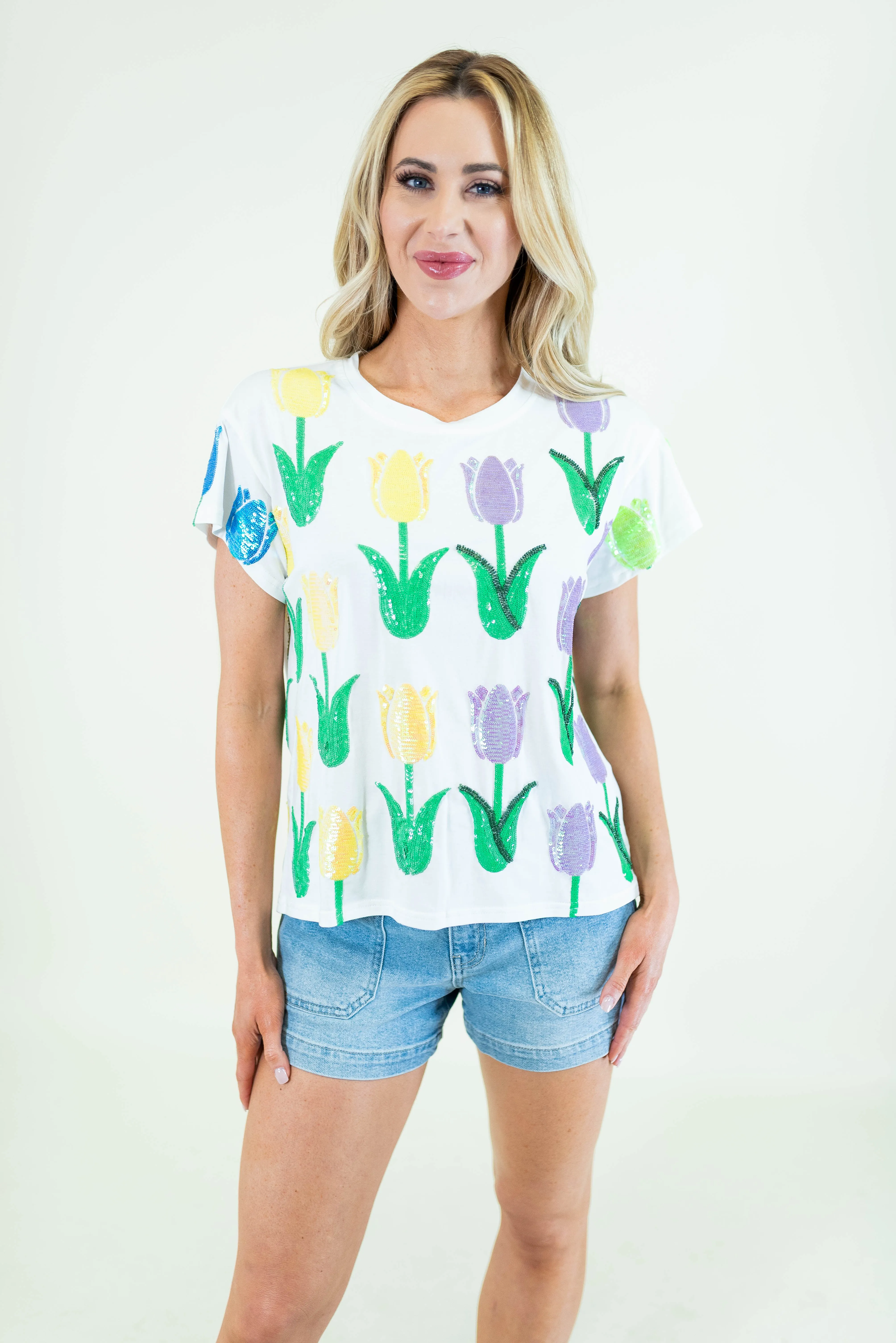 Queen Of Sparkles: Multi Tulip Tee