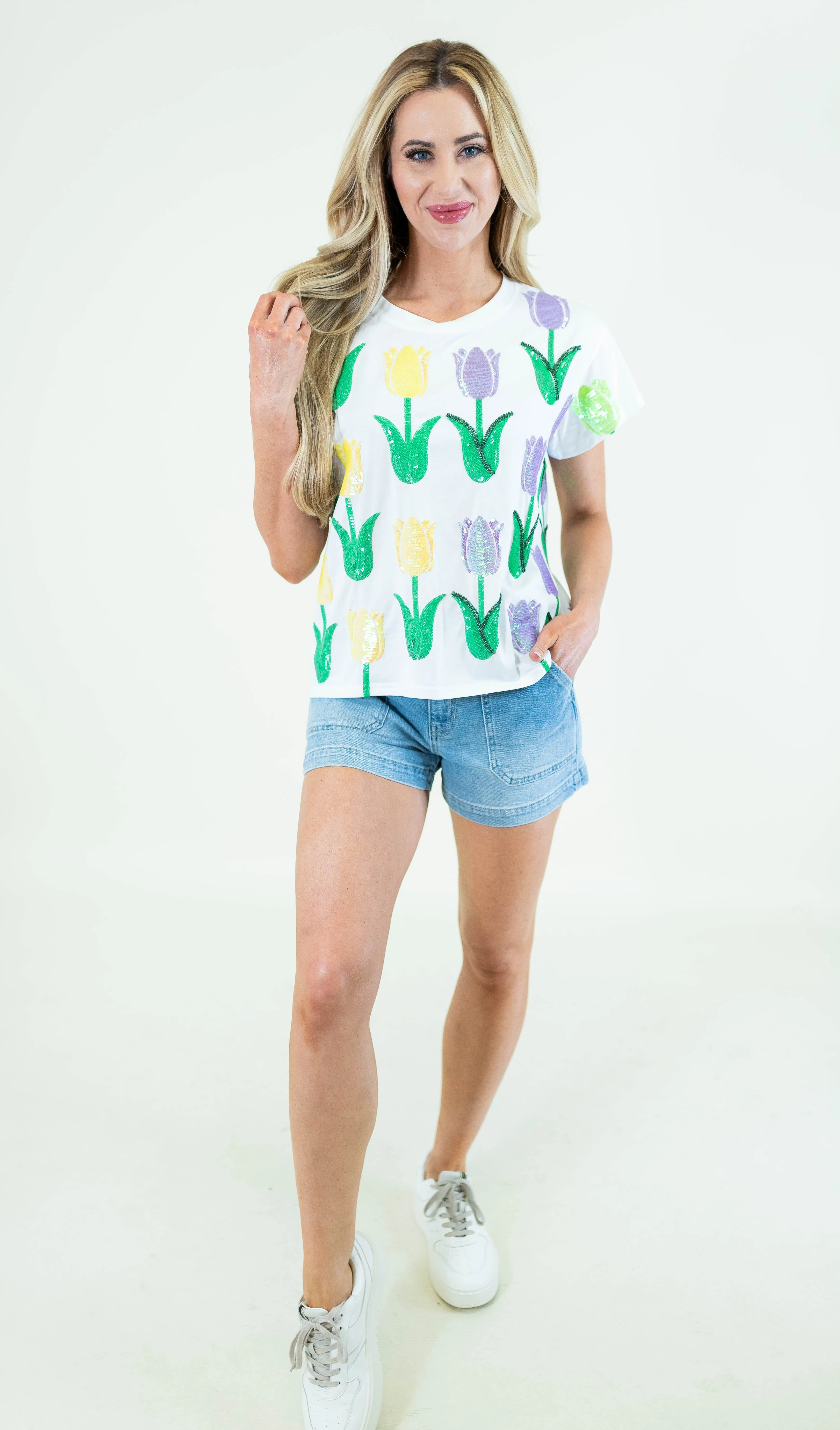 Queen Of Sparkles: Multi Tulip Tee