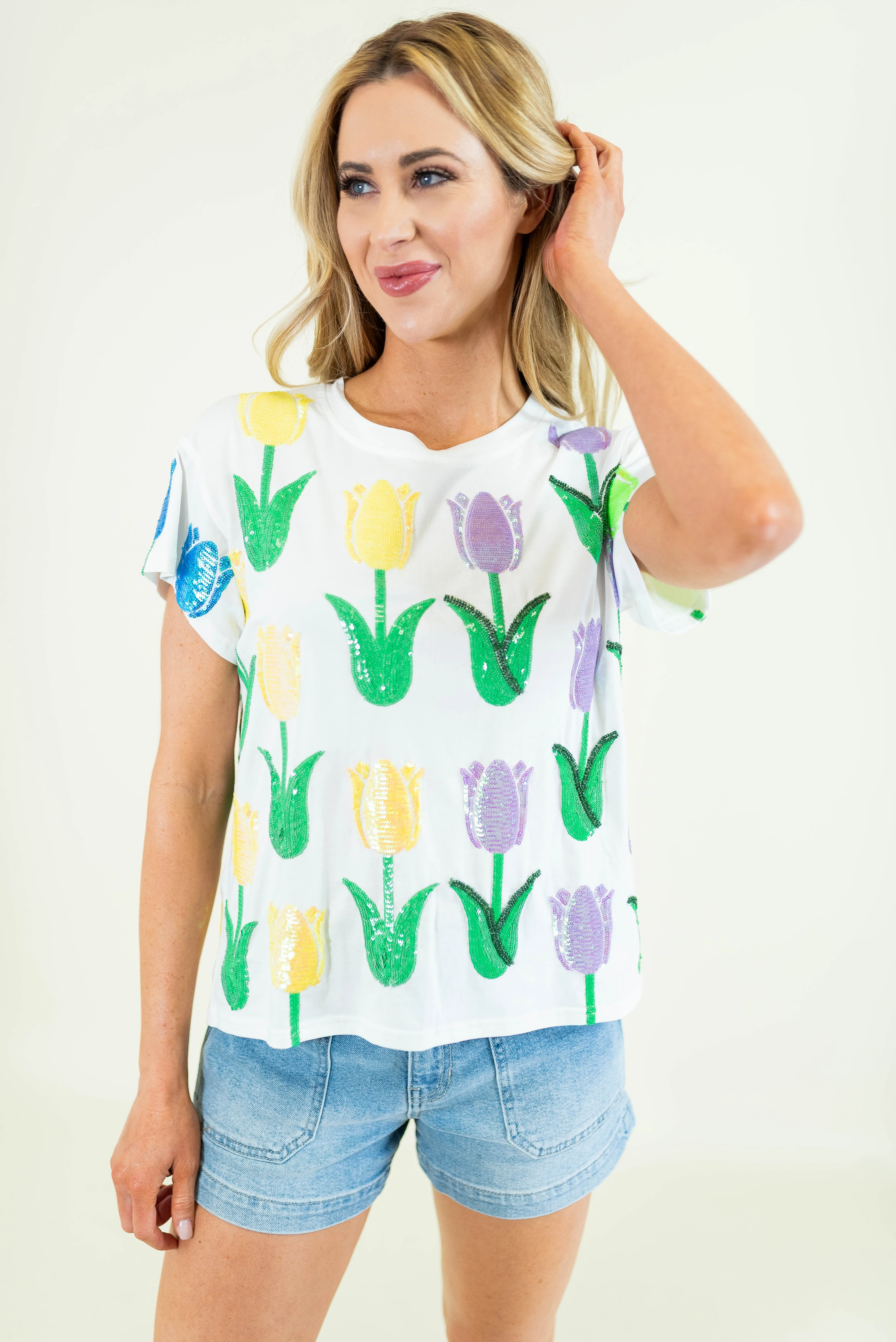 Queen Of Sparkles: Multi Tulip Tee