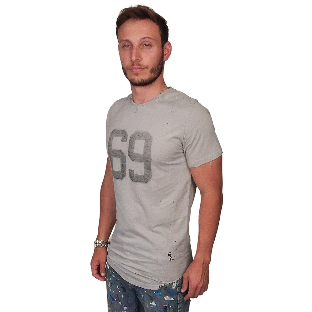 RELIGION - "69" SS Crew T-Shirt in Vintage Grey