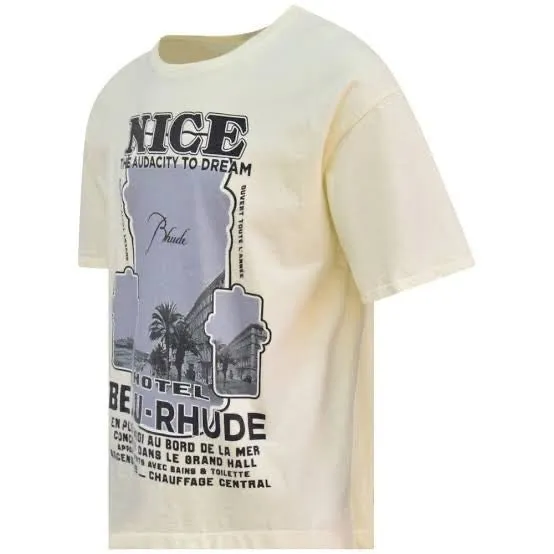 Rhude Audacity to Dream Oversized Tee Vintage Washed Beige
