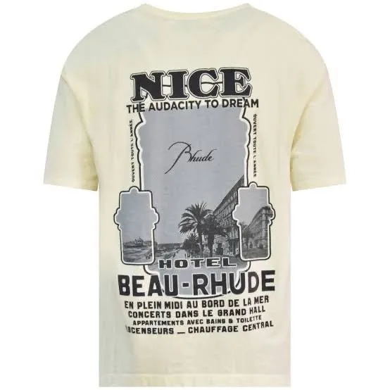 Rhude Audacity to Dream Oversized Tee Vintage Washed Beige