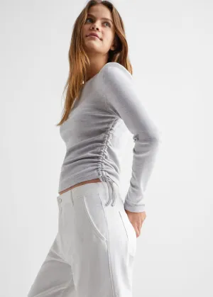 Ruched detail knitted t-shirt