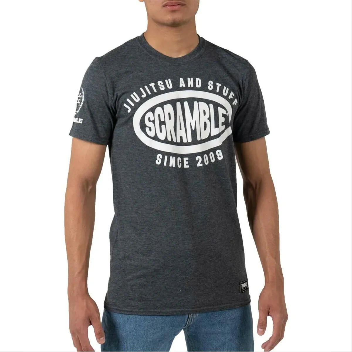 Scramble Jiu Jitsu and Stuff Surf T-Shirt Grey