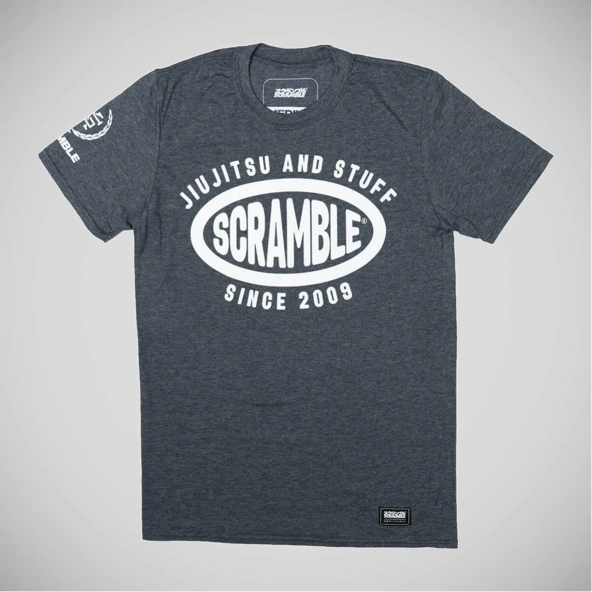 Scramble Jiu Jitsu and Stuff Surf T-Shirt Grey
